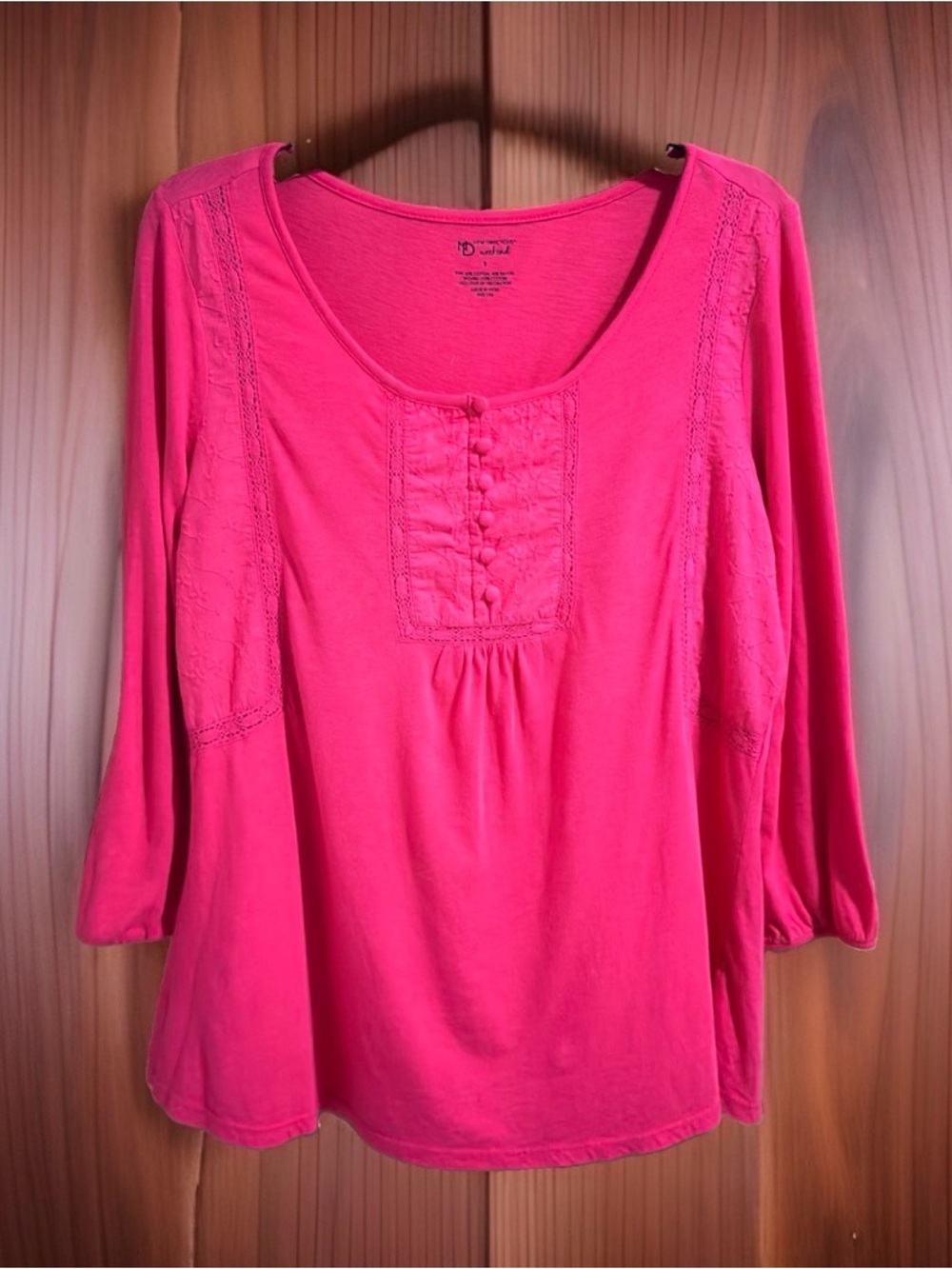 N. D. Weekend Women's Bright Red Scoop Neck Knit Peasant Top-S-EC